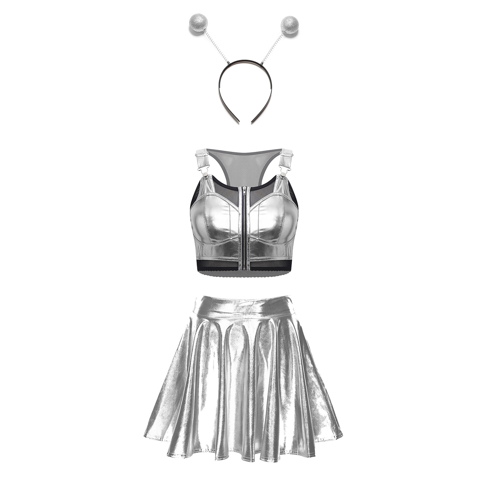 Women Metallic Shiny Alien Cos - Women'S Fashion Vest Tops review and price