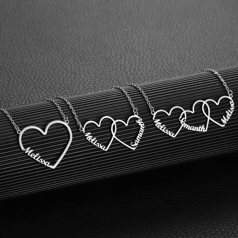 Custom Interlocking Heart Name - Women Fashion Names review and price