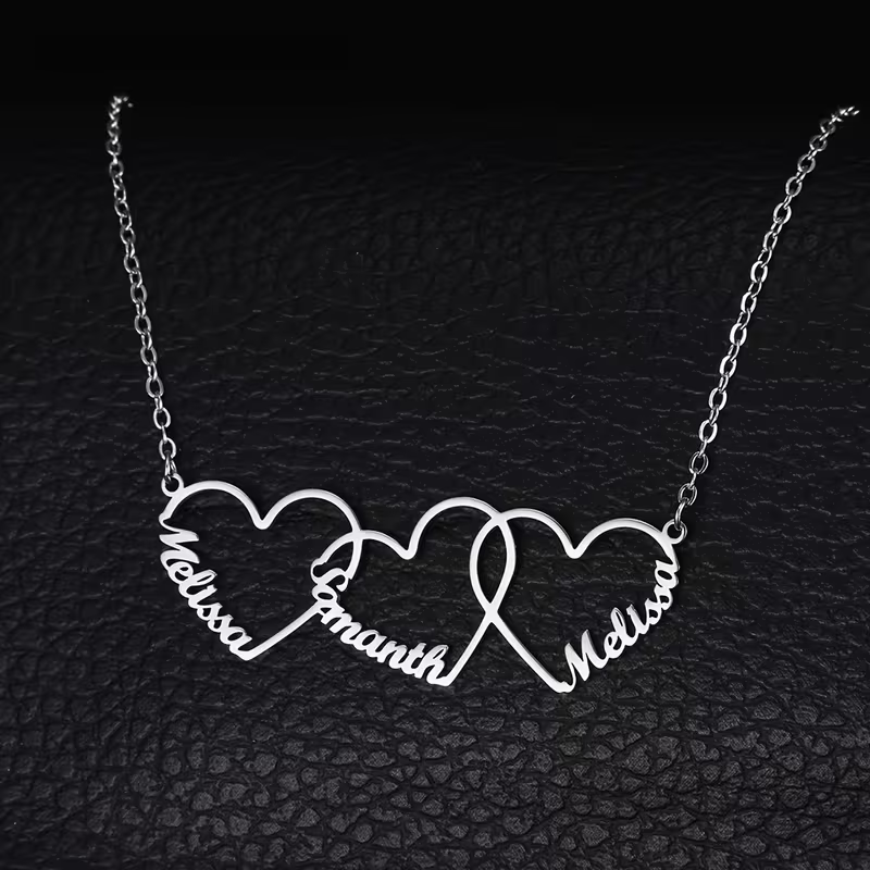 Custom Interlocking Heart Name - Women Fashion Names review and price