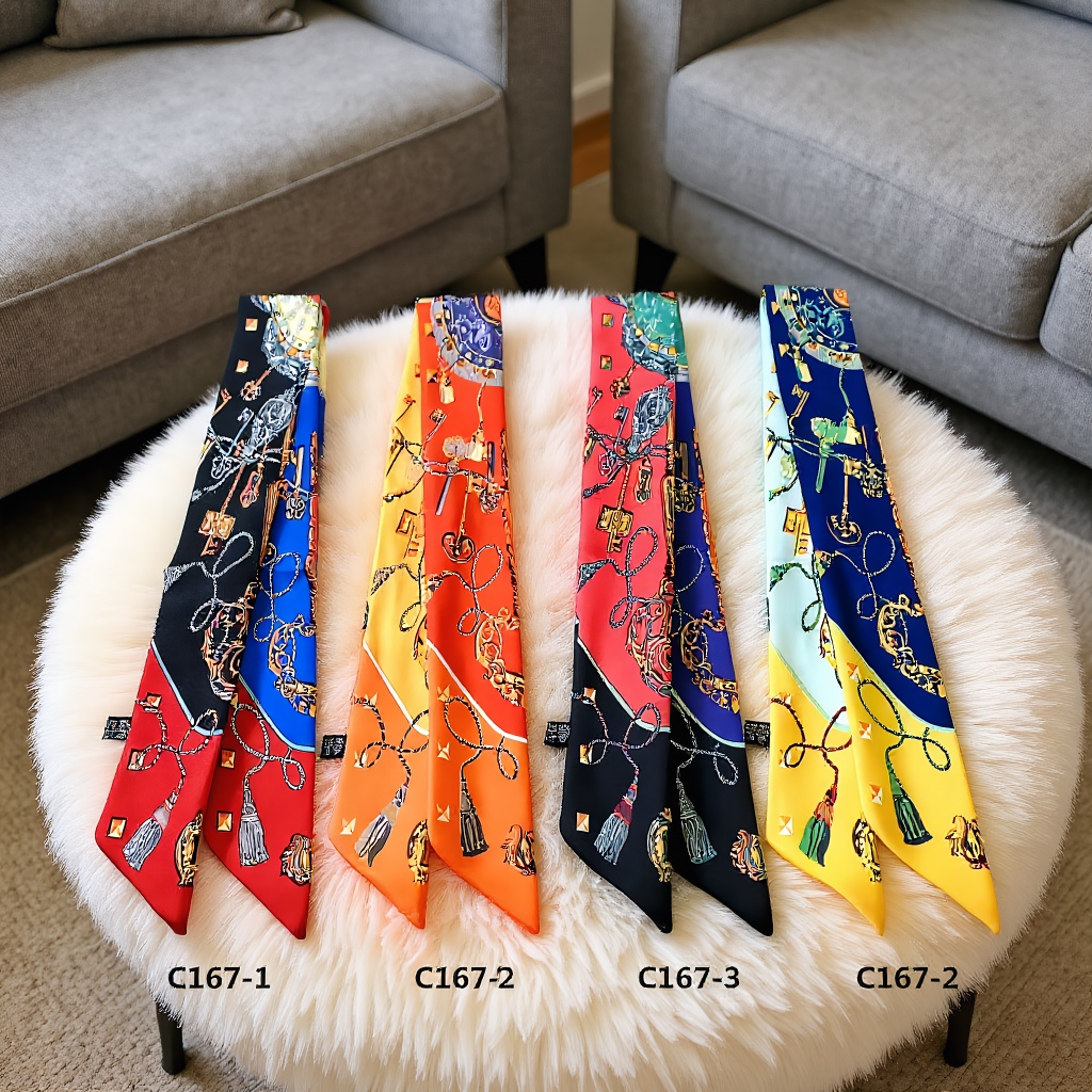 Print Scarf Four Seasons Prese - Women Fashion Necktie review and price
