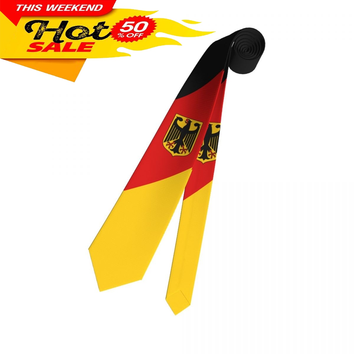 Germany Flag Tie Emblem Neckti - Women Fashion Necktie review and price
