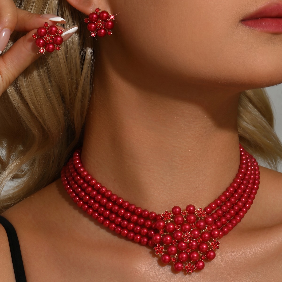 Women Multi‑Strand Pearl Flowe - Women Fashion Photoshoot review and price