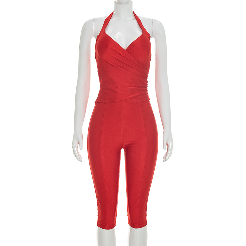 Slim 2 Piece Set Women Solid W - Lace Trim Cami review and price