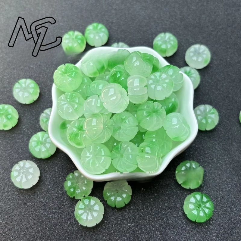 10pcs A Green Jade Pumpkin Bea - Women'S Fashion Jewellery review and price
