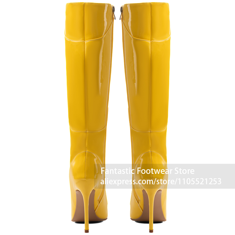 Yellow Patent Leather Upper Bo - Women Fashion Photoshoot review and price