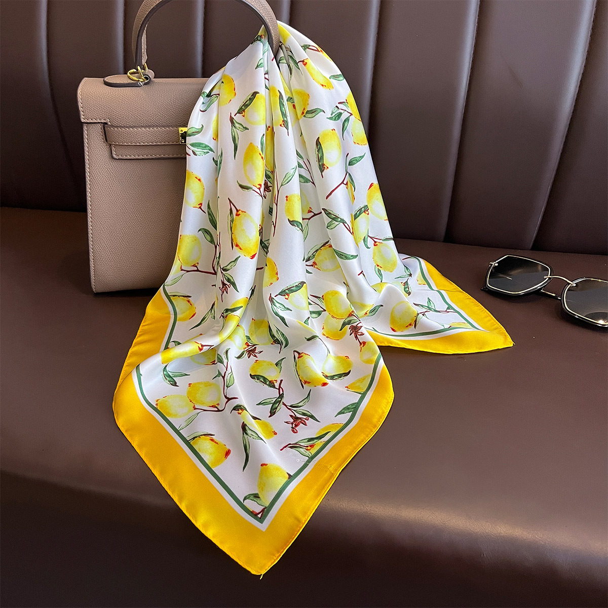 2025 New Yellow Lemon Print Sq - Women Fashion Necktie review and price