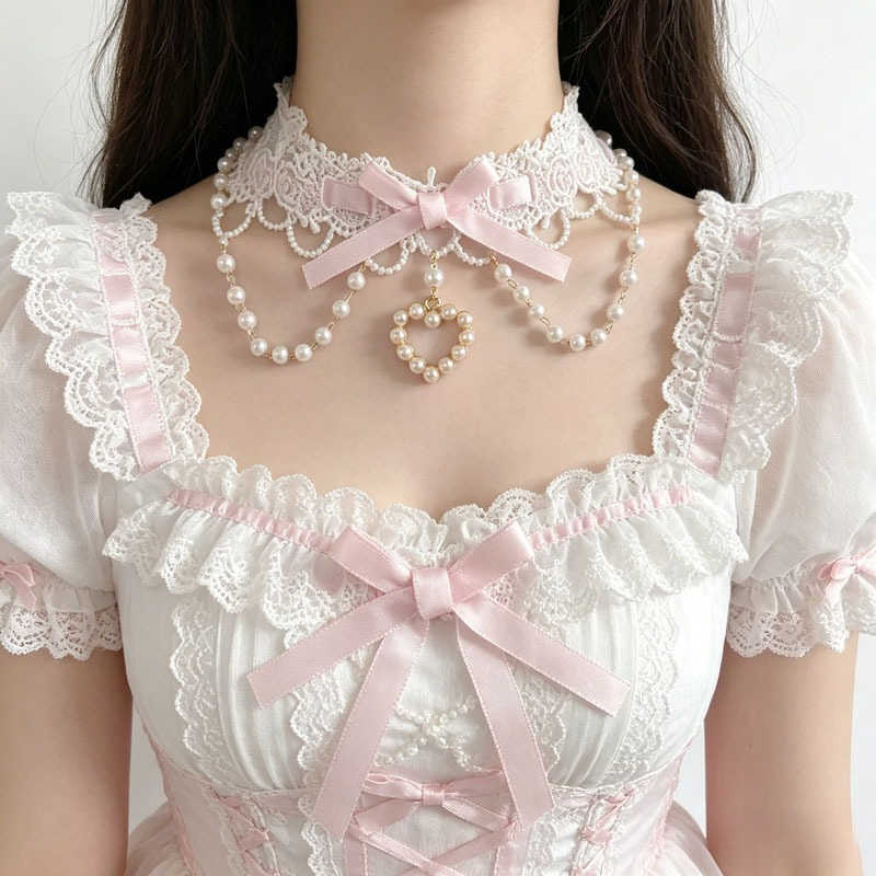 Lolita Pearl Sweet Lace Neckla - Women Fashion Photoshoot review and price